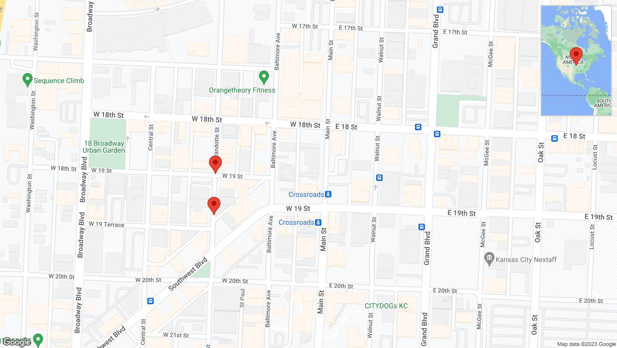 A detailed map that shows the affected road due to 'Kansas City: Wyandotte Street closed' on September 19th at 3:38 p.m.