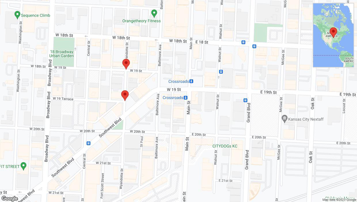 A detailed map that shows the affected road due to 'Southwest Boulevard temporarily closed in Kansas City' on September 19th at 3:44 p.m.