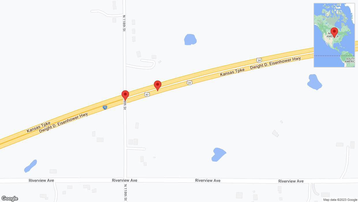 A detailed map that shows the affected road due to 'Broken down vehicle on eastbound I-70 in Edwardsville' on September 20th at 5:02 p.m.