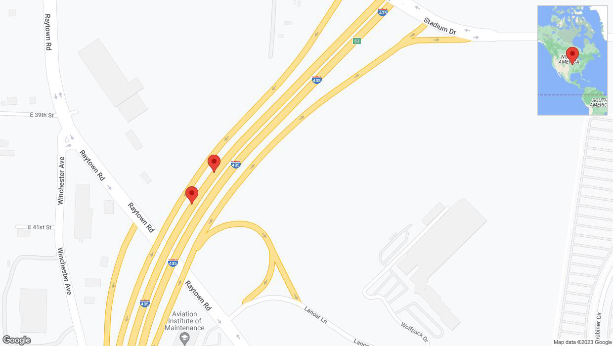 A detailed map that shows the affected road due to 'Broken down vehicle on southbound I-435 in Kansas City' on September 21st at 12:43 p.m.