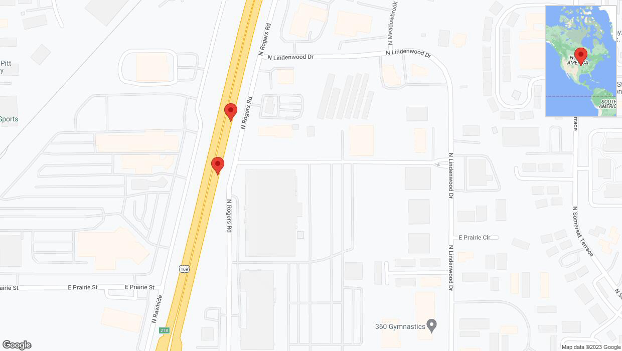 A detailed map that shows the affected road due to 'Broken down vehicle on eastbound I-35 in Olathe' on September 21st at 5:07 p.m.