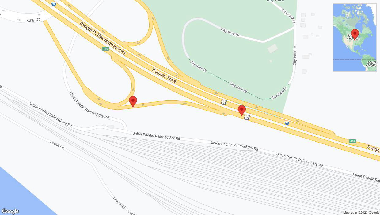A detailed map that shows the affected road due to 'Kansas City: Muncie Drive closed' on September 21st at 10:01 p.m.