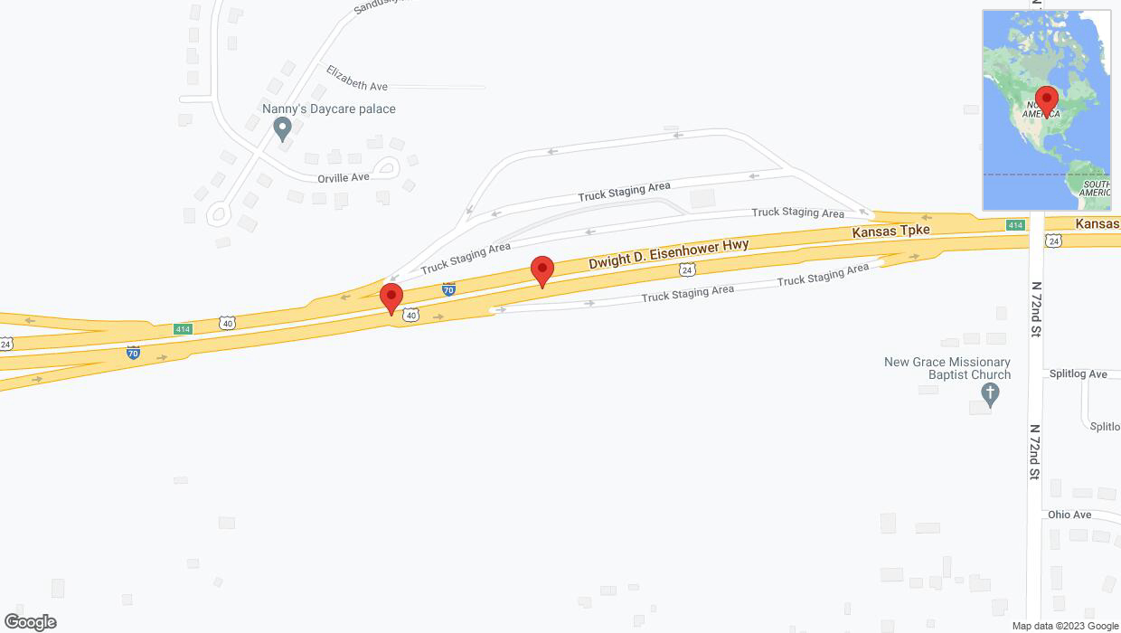 A detailed map that shows the affected road due to 'Crash report: I-70' on September 22nd at 1:55 p.m.