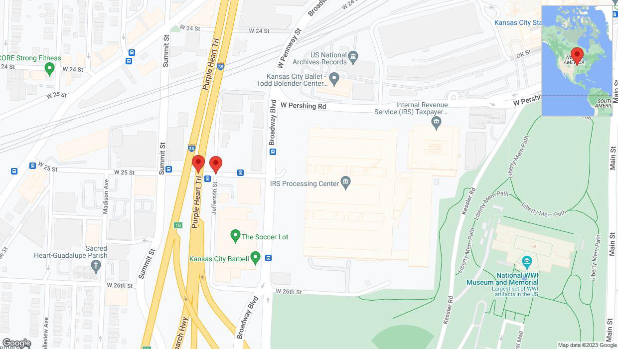 A detailed map that shows the affected road due to 'Jefferson Street temporarily closed in Kansas City' on September 22nd at 2:55 p.m.