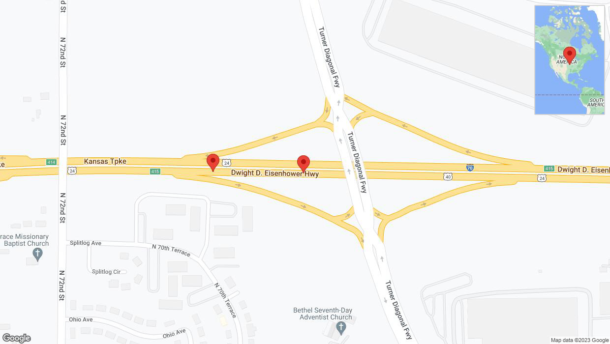 A detailed map that shows the affected road due to 'Crash report: I-70' on September 23rd at 12:49 p.m.
