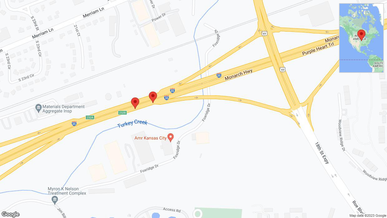 A detailed map that shows the affected road due to 'Crash report: I-35' on September 23rd at 12:31 p.m.