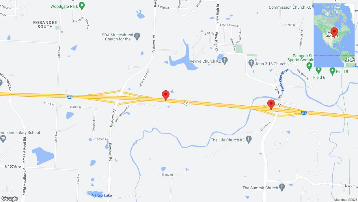 A detailed map that shows the affected road due to 'Crash report: I-470' on September 23rd at 1:19 p.m.
