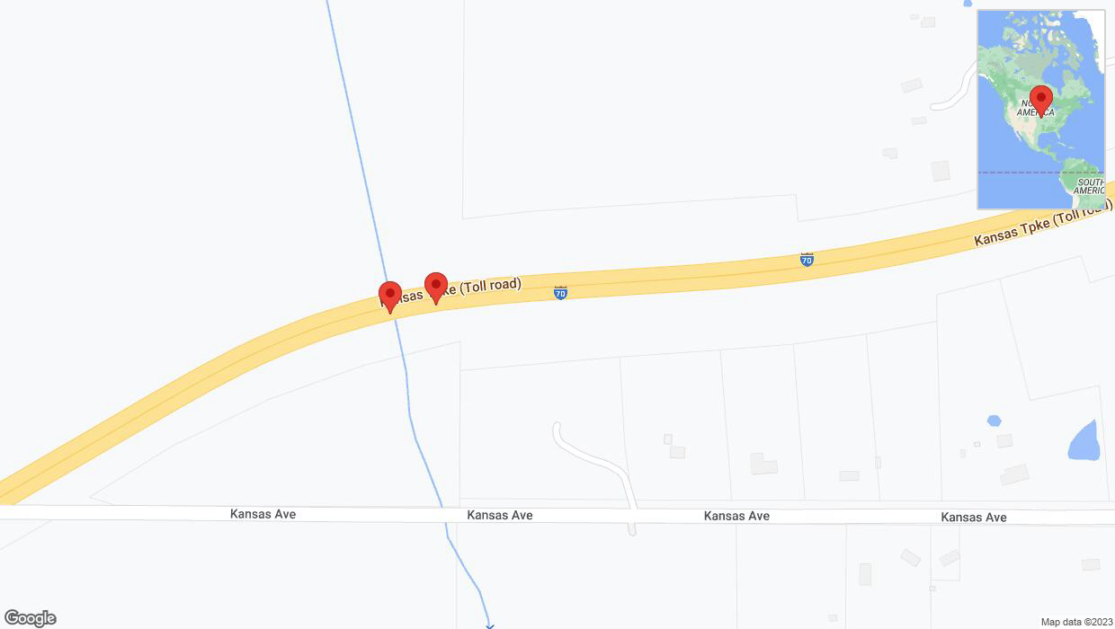 A detailed map that shows the affected road due to 'Reports of a crash on eastbound I-70' on September 23rd at 7:01 p.m.