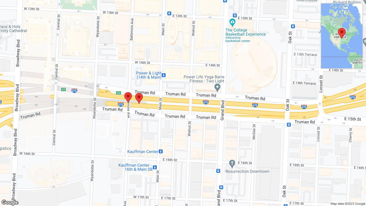 A detailed map that shows the affected road due to 'Broken down vehicle on eastbound I-670 in Kansas City' on September 24th at 12:55 p.m.