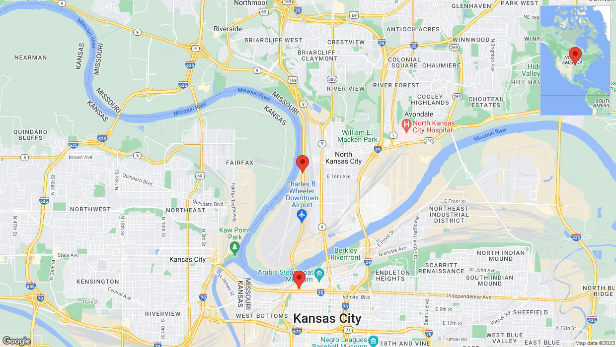 A detailed map that shows the affected road due to 'Kansas City: US-169 South closed' on September 27th at 4:31 p.m.