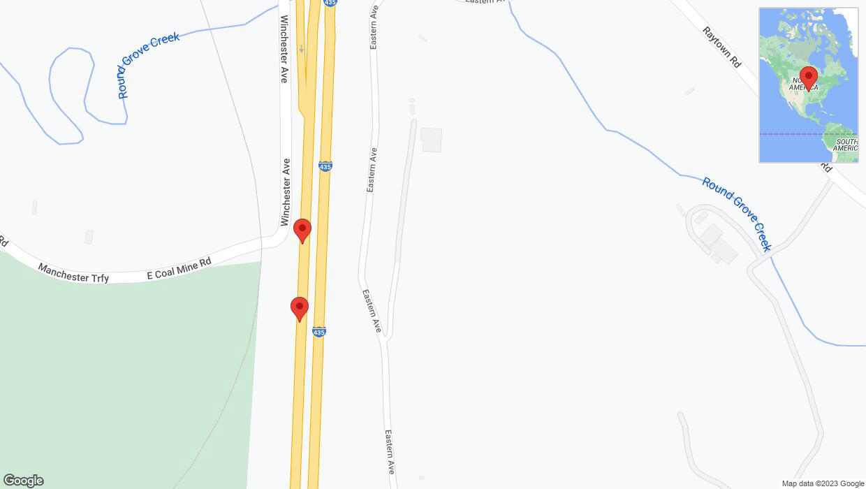 A detailed map that shows the affected road due to 'Broken down vehicle on southbound I-435 in Kansas City' on September 25th at 1:49 p.m.