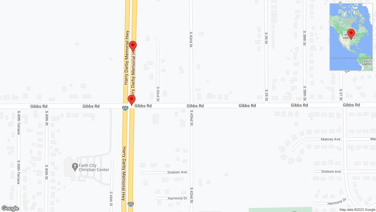 A detailed map that shows the affected road due to 'Broken down vehicle on northbound I-635 in Kansas City' on September 25th at 4:01 p.m.