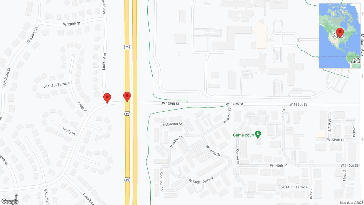 A detailed map that shows the affected road due to 'West 139th Street closed in Overland Park' on September 25th at 3:31 p.m.