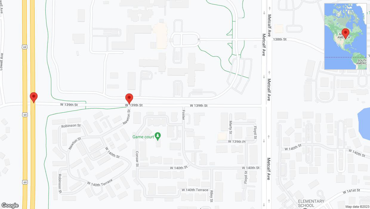 A detailed map that shows the affected road due to 'Overland Park: Conser Street closed' on September 25th at 3:31 p.m.
