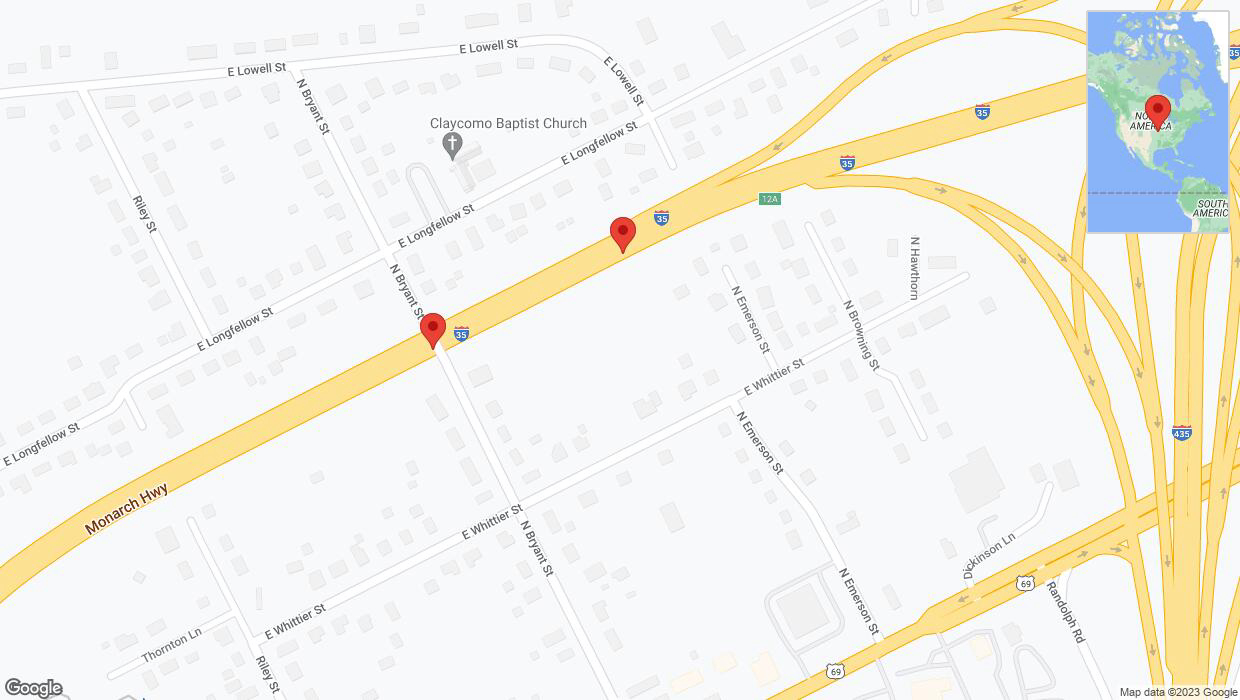 A detailed map that shows the affected road due to 'Broken down vehicle on northbound I-35 in Kansas City' on September 26th at 12:07 p.m.