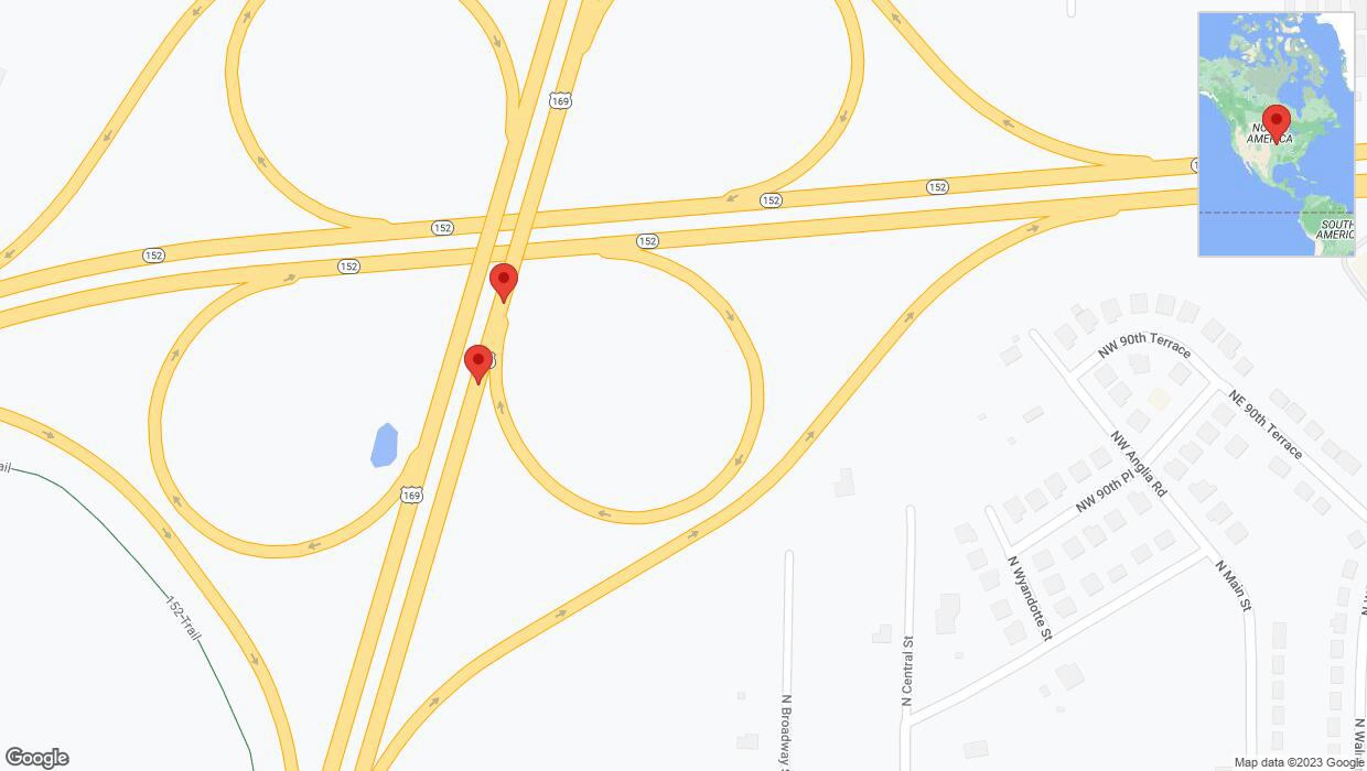 A detailed map that shows the affected road due to 'Broken down vehicle on northbound US-169 in Kansas City' on September 26th at 4:43 p.m.