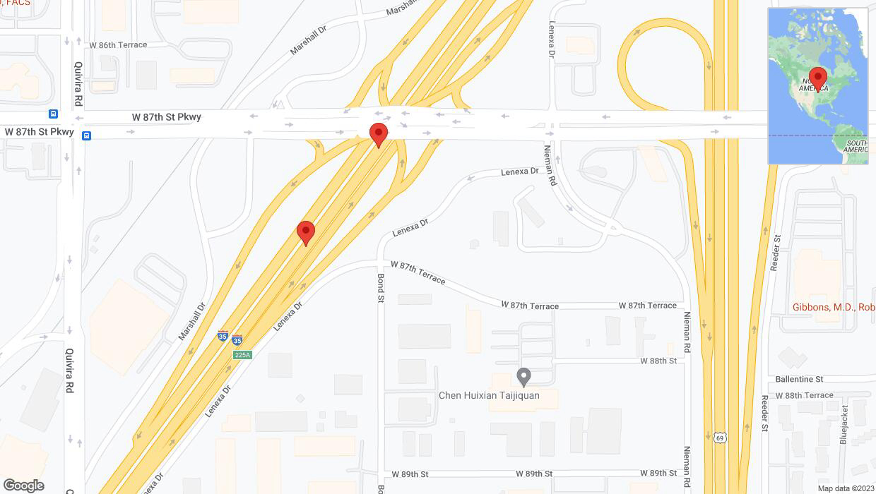 A detailed map that shows the affected road due to 'Broken down vehicle on eastbound I-35 in Overland Park' on September 26th at 4:31 p.m.