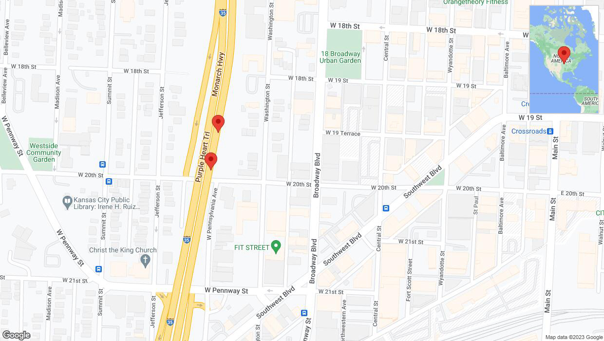 A detailed map that shows the affected road due to 'Broken down vehicle on northbound I-35 in Kansas City' on September 27th at 1:31 p.m.