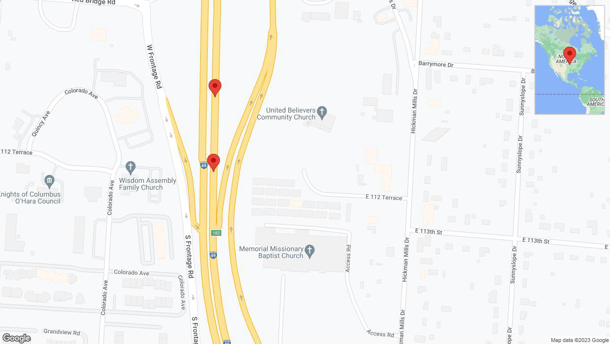 A detailed map that shows the affected road due to 'Broken down vehicle on northbound I-40/US-71 in Kansas City' on September 27th at 2:37 p.m.