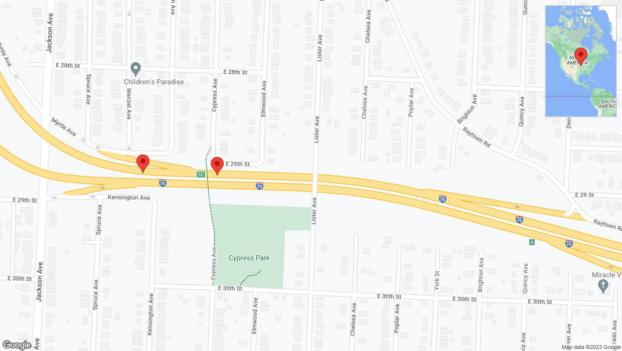 A detailed map that shows the affected road due to 'Broken down vehicle on westbound I-70 in Kansas City' on September 27th at 2:31 p.m.