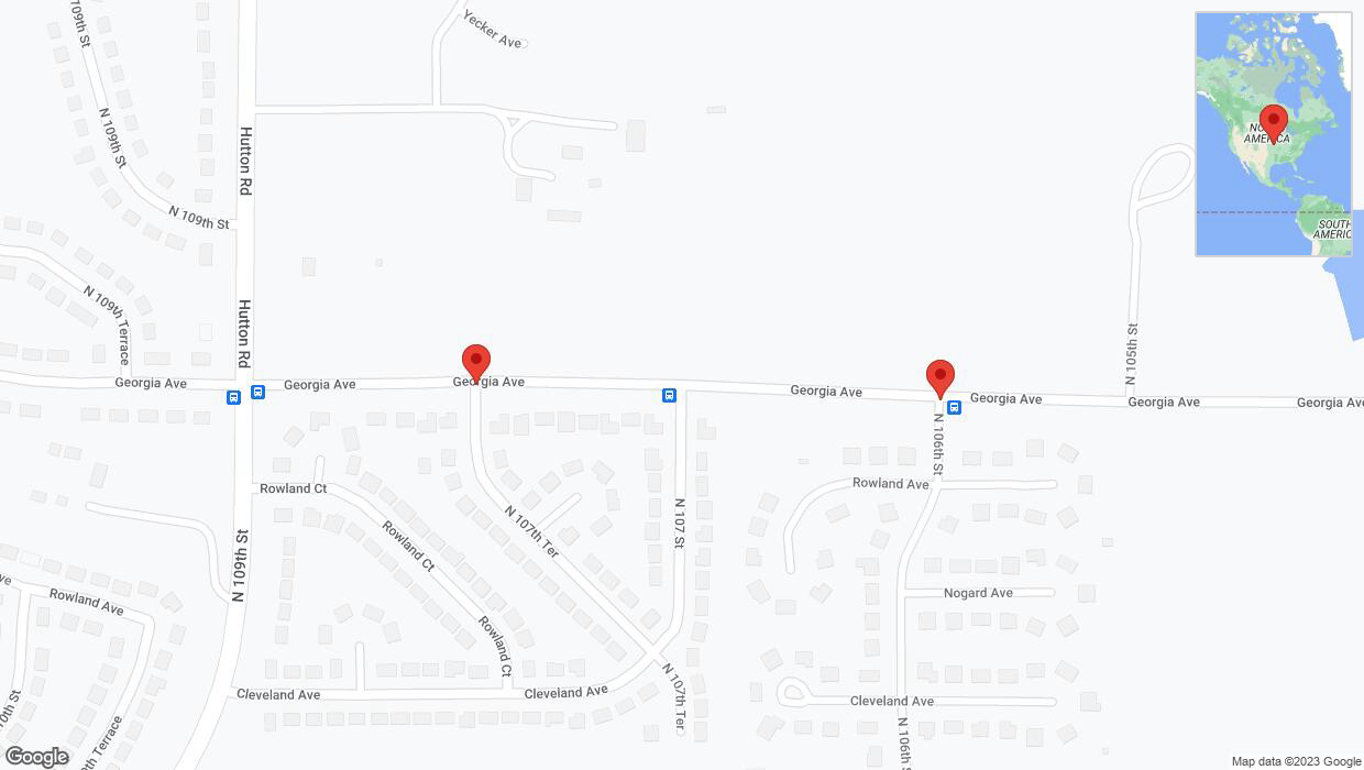 A detailed map that shows the affected road due to 'Georgia Avenue closed in Kansas City' on September 30th at 9:33 p.m.