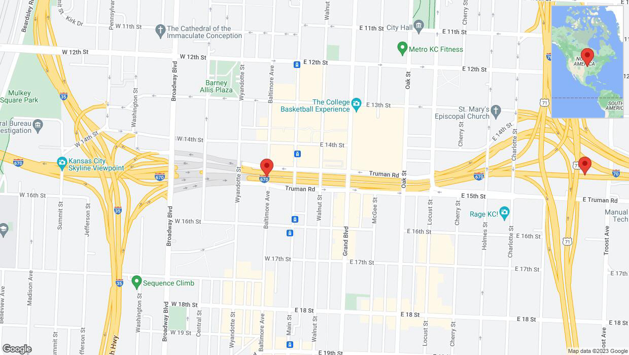 A detailed map that shows the affected road due to 'Incident on eastbound I-670 in Kansas City' on September 27th at 3:25 p.m.