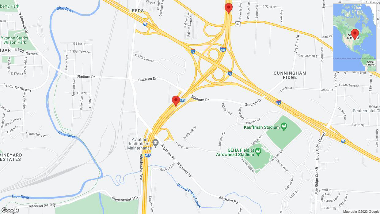 A detailed map that shows the affected road due to 'A crash has been reported on northbound I-435' on September 28th at 5:25 p.m.