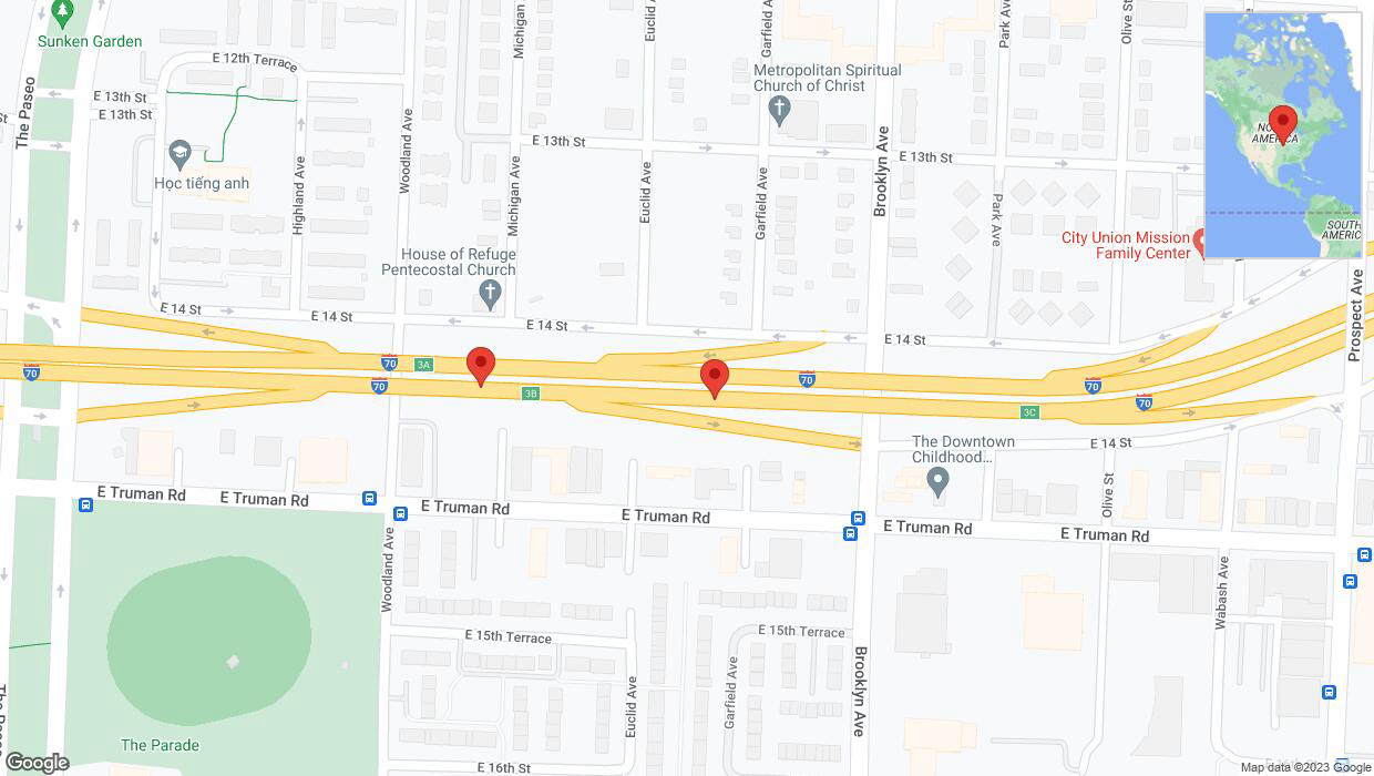 A detailed map that shows the affected road due to 'Crash report: I-70' on September 28th at 6:01 p.m.