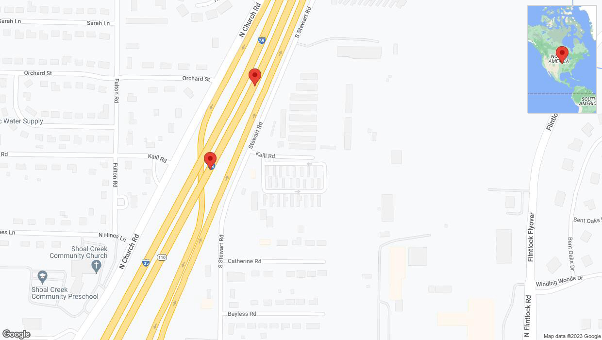 A detailed map that shows the affected road due to 'Broken down vehicle on northbound I-35 in Pleasant Valley' on September 28th at 7:31 p.m.