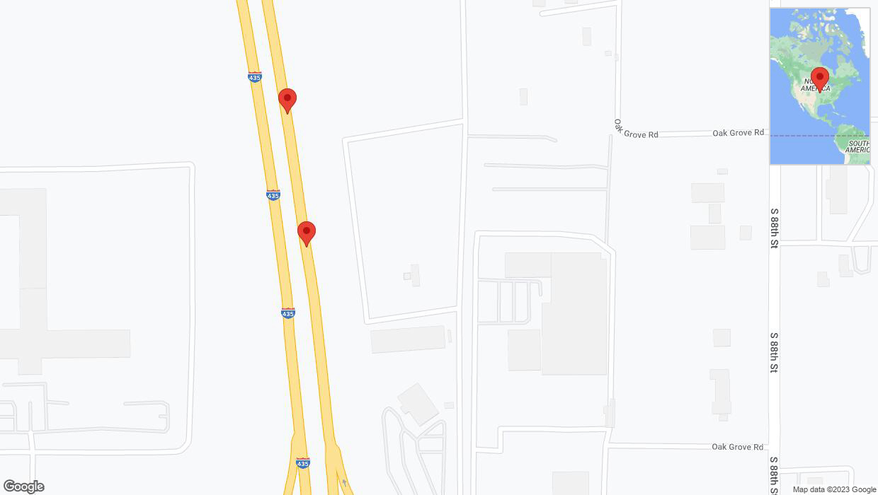A detailed map that shows the affected road due to 'Broken down vehicle on northbound I-435 in Edwardsville' on September 29th at 12:38 p.m.