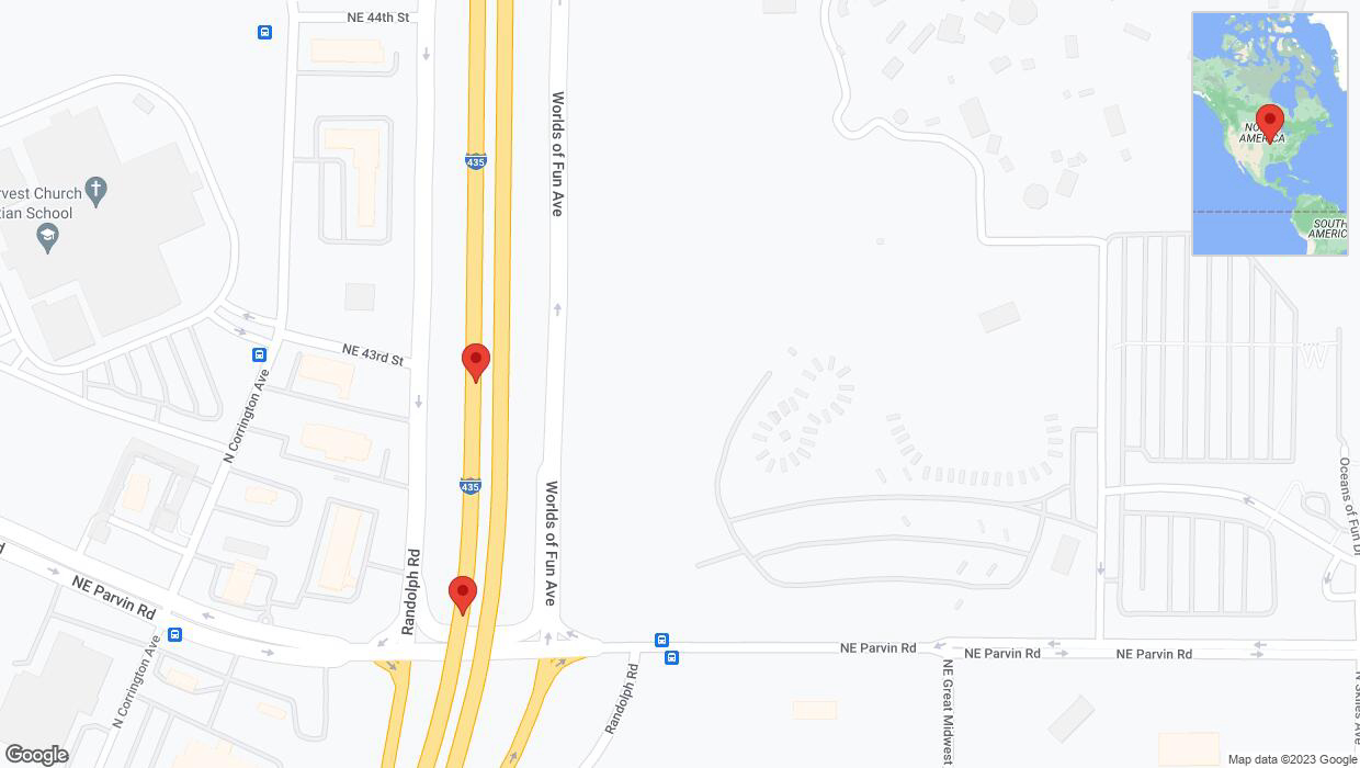 A detailed map that shows the affected road due to 'Crash update: I-435' on September 29th at 5:02 p.m.