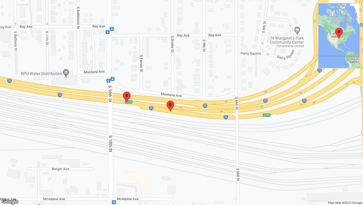 A detailed map that shows the affected road due to 'Broken down vehicle on eastbound I-70 in Kansas City' on September 29th at 4:50 p.m.