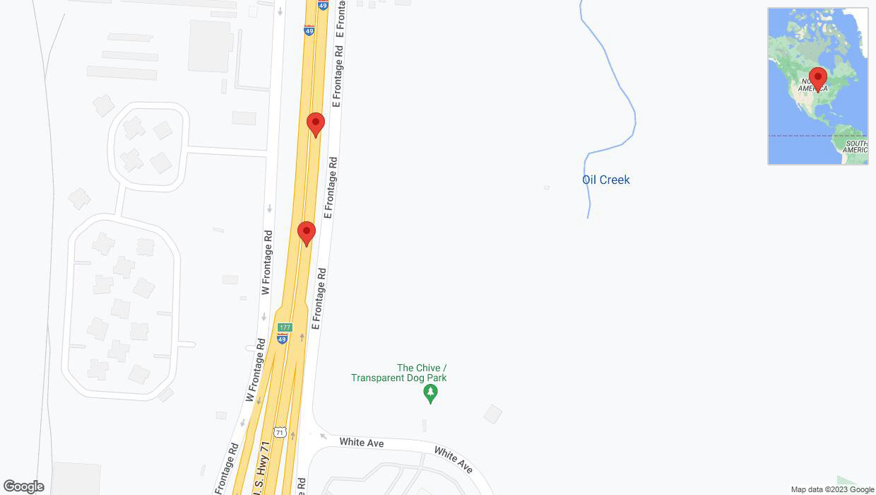 A detailed map that shows the affected road due to 'Crash reported on northbound I-40/US-71 in Kansas City' on September 29th at 4:38 p.m.