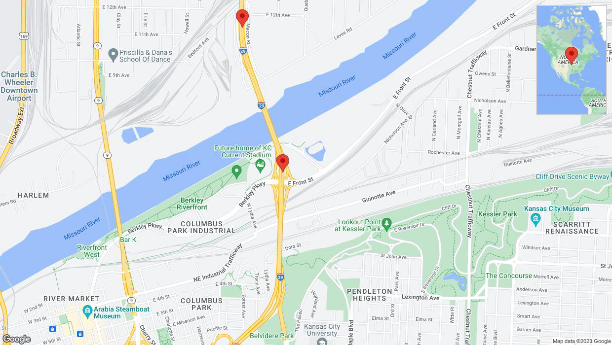 A detailed map that shows the affected road due to 'Crash report: I-29/I-35' on September 29th at 5:32 p.m.