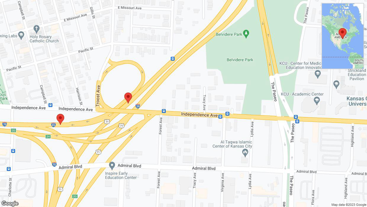 A detailed map that shows the affected road due to 'Kansas City: I-35 temporarily closed' on September 29th at 10:27 p.m.