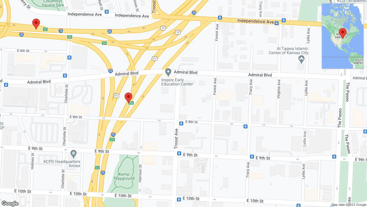 A detailed map that shows the affected road due to 'I-70 temporarily closed in Kansas City' on September 29th at 11:45 p.m.