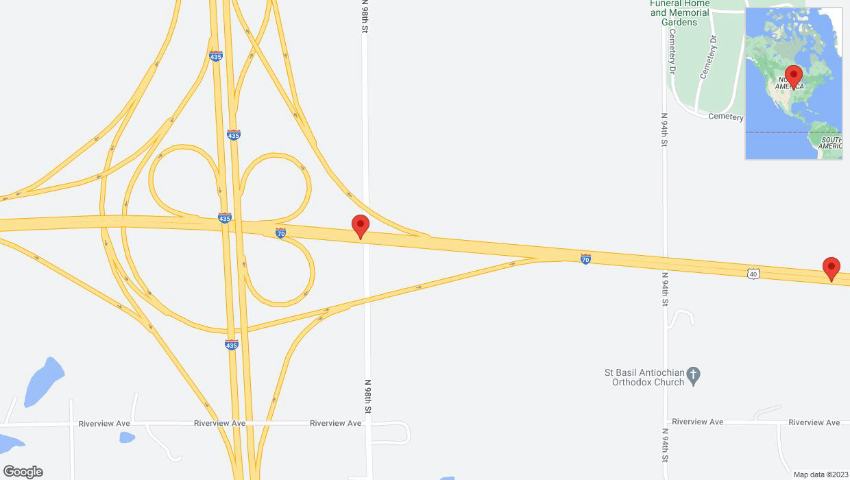 A detailed map that shows the affected road due to 'Crash report: I-70' on September 30th at 4:45 p.m.