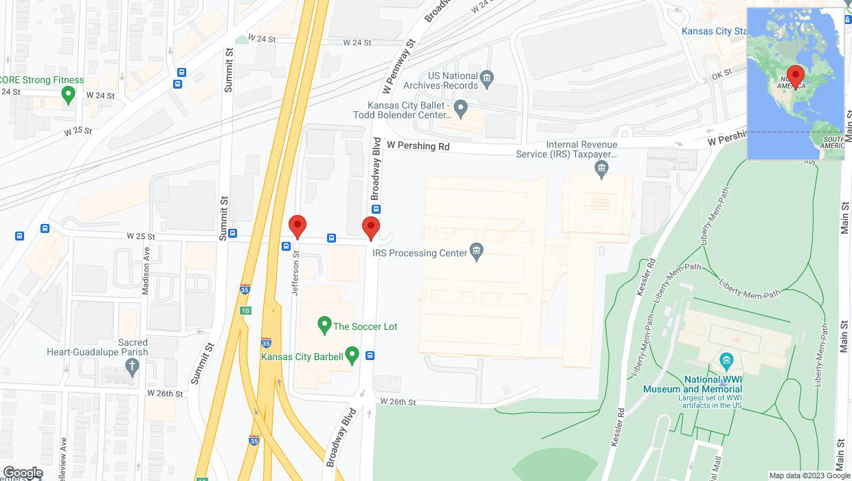 A detailed map that shows the affected road due to 'Jefferson Street temporarily closed in Kansas City' on October 4th at 1:20 p.m.