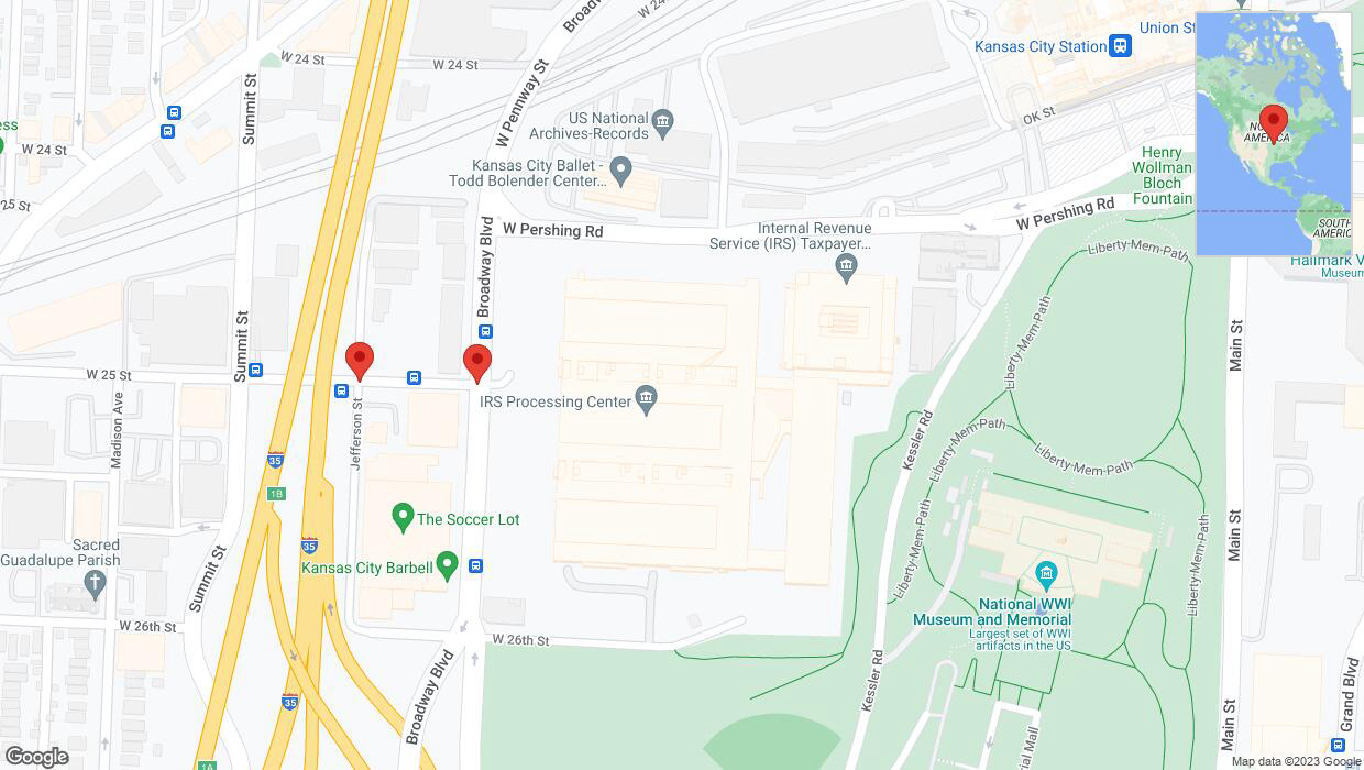 A detailed map that shows the affected road due to 'Kansas City: West 25 Street closed' on October 4th at 12:02 p.m.