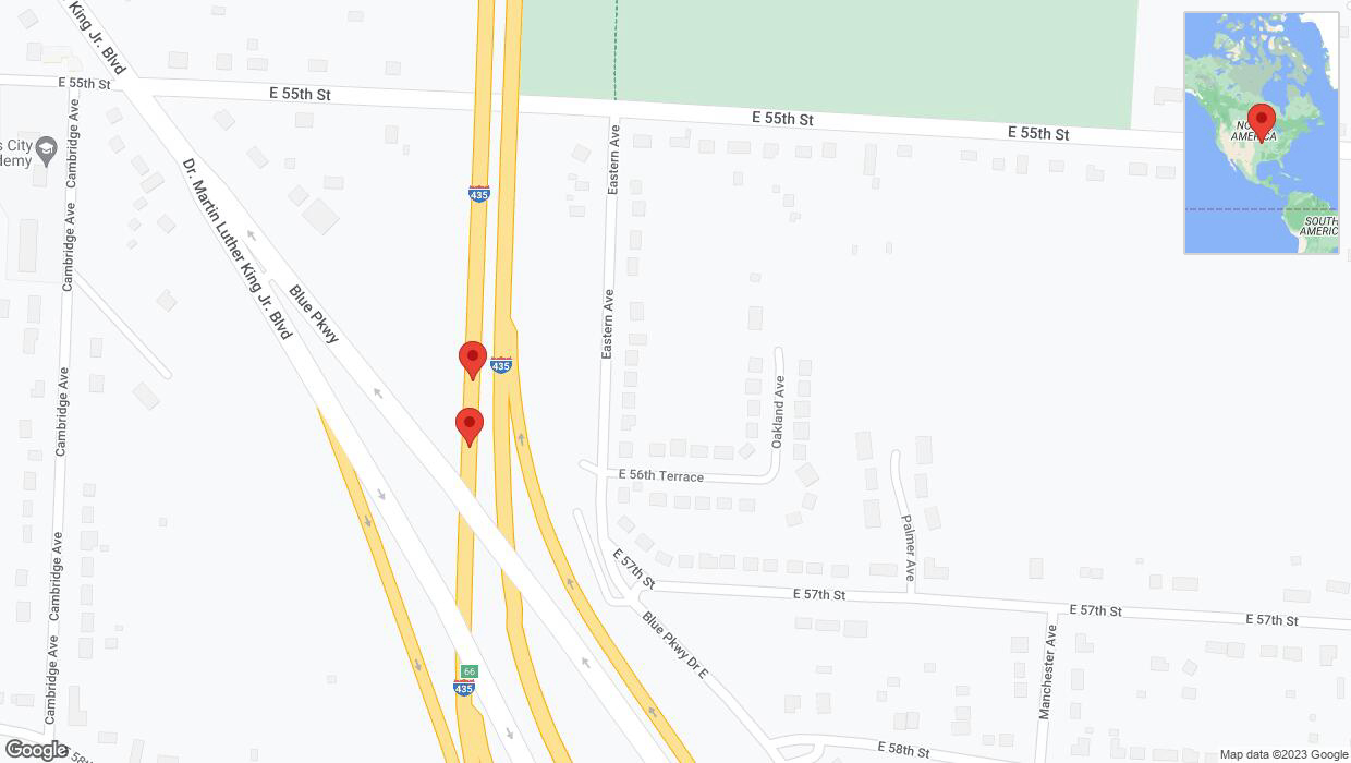 A detailed map that shows the affected road due to 'Broken down vehicle on southbound I-435 in Kansas City' on October 2nd at 8:20 p.m.