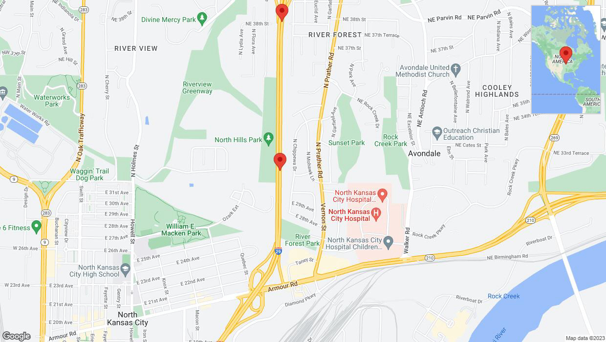 A detailed map that shows the affected road due to 'Crash report: I-29/I-35' on October 3rd at 3:38 p.m.