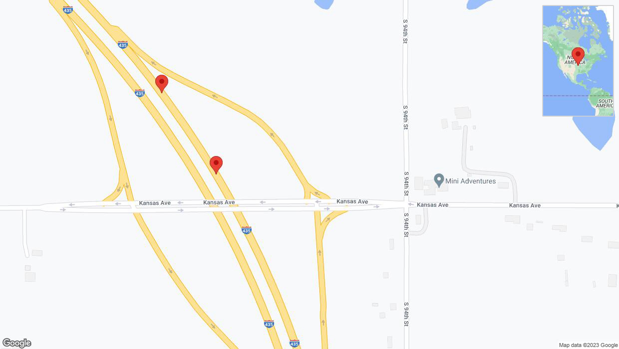 A detailed map that shows the affected road due to 'Broken down vehicle on northbound I-435 in Edwardsville' on October 3rd at 5:26 p.m.