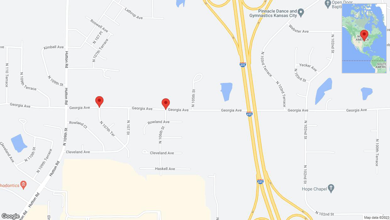 A detailed map that shows the affected road due to 'Rowland Avenue closed in Kansas City' on October 3rd at 7:20 p.m.