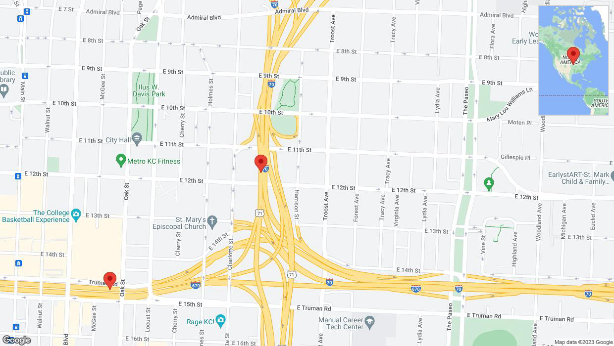A detailed map that shows the affected road due to 'Warning: Crash on southbound US-71 South in Kansas City' on October 4th at 1:38 p.m.