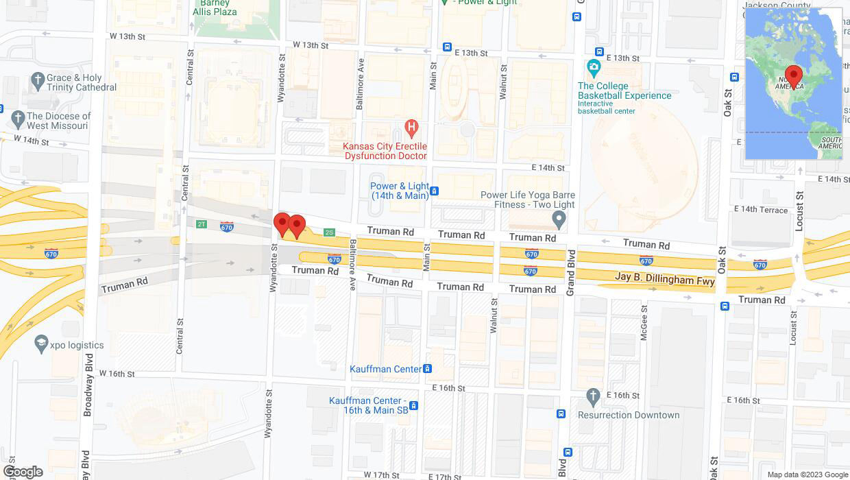 A detailed map that shows the affected road due to 'Broken down vehicle on westbound I-670 in Kansas City' on October 4th at 4:26 p.m.