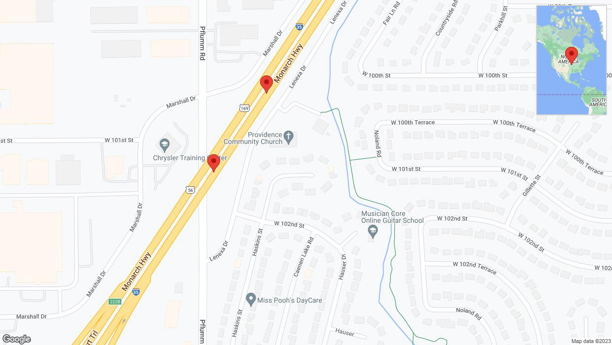 A detailed map that shows the affected road due to 'Broken down vehicle on eastbound I-35 in Lenexa' on October 4th at 5:26 p.m.