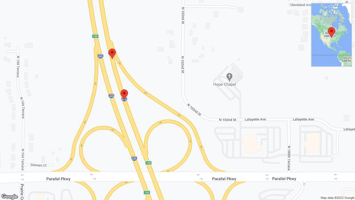 A detailed map that shows the affected road due to 'Broken down vehicle on northbound I-435 in Kansas City' on October 6th at 12 p.m.