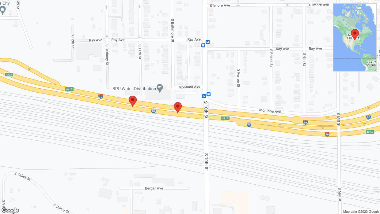 A detailed map that shows the affected road due to 'A crash has been reported on eastbound I-70' on October 6th at 5:05 p.m.