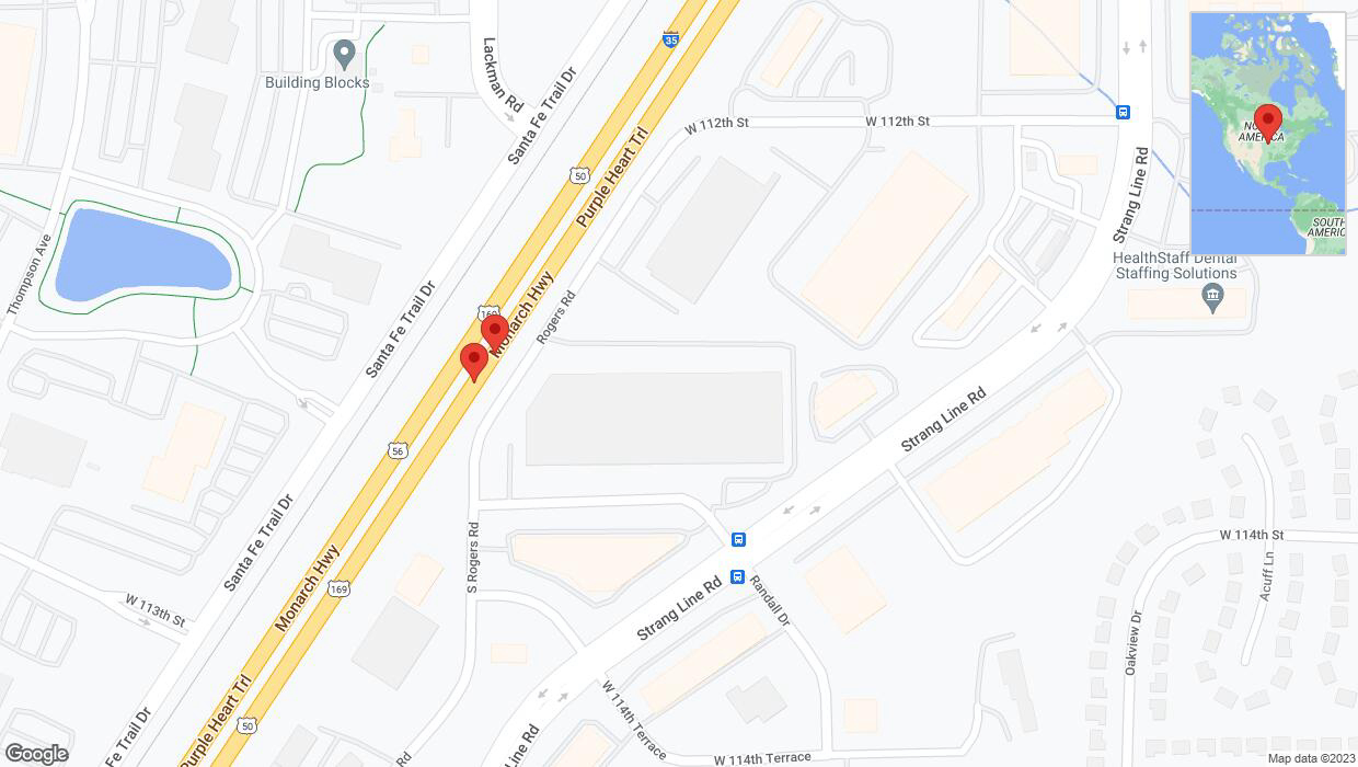 A detailed map that shows the affected road due to 'Warning in Lenexa: Crash reported on eastbound I-35' on October 6th at 5:29 p.m.