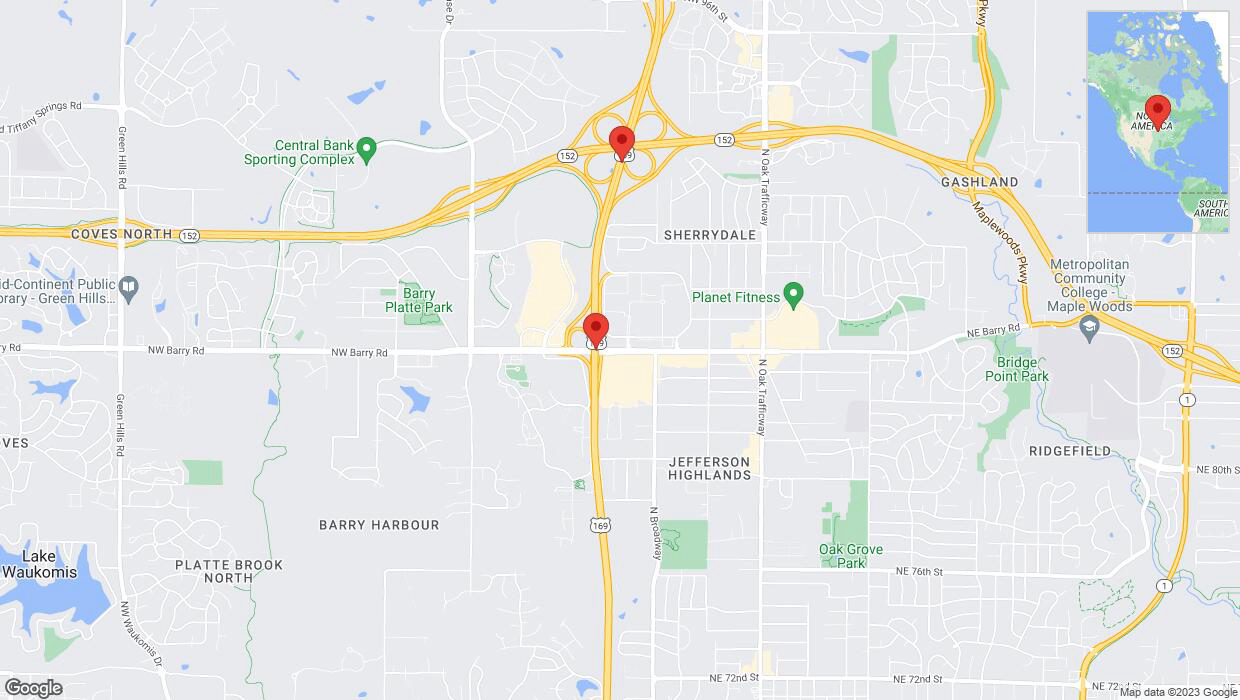 A detailed map that shows the affected road due to 'A crash has been reported on northbound US-169' on October 6th at 10:29 p.m.